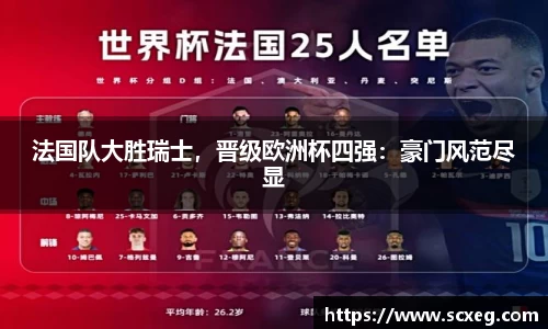 法国队大胜瑞士，晋级欧洲杯四强：豪门风范尽显